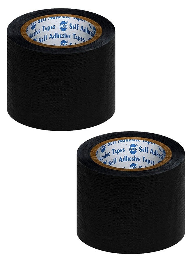 VCR Black Duct Tape - 45 Meters in Length 48mm / 2" Width - 2 Rolls Per Pack - Strong Book Binding Tape - Waterproof Heavy Duty Duct Tape - Image 1